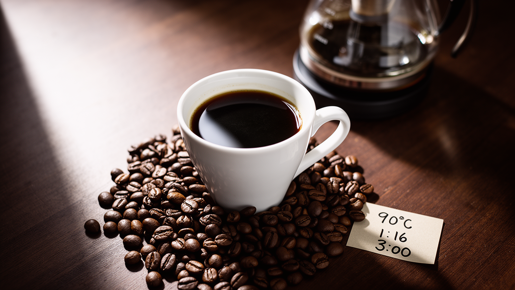 Kenyan AA coffee beans with a sharp, wine-like acidity and a clean, tea-like body, roasted to a medium-dark brown with a dry, matte surface