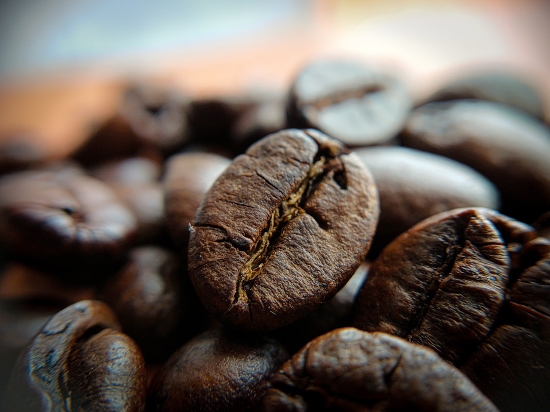 Roasting coffee beans during the maillard reaction timeline showing first crack